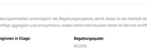 Handbuch Begattungsergebnis gemeldet