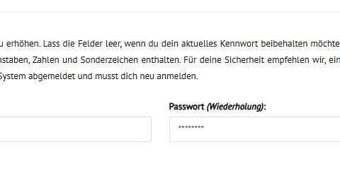 Kennwort des Benutzeraccounts ändern